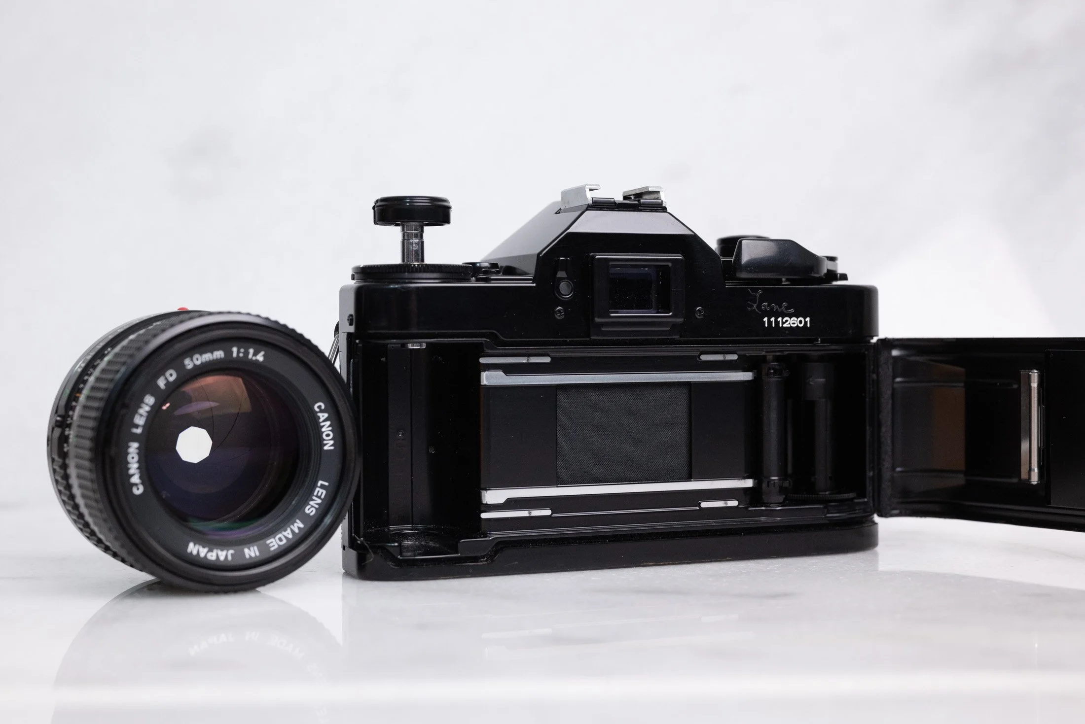 Canon A-1 35mm Film SLR Camera with Canon FD 50mm F 1.4 Lens